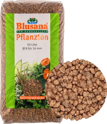 Produktbild von Blusana Blähton Pflanzsubstrat 50l grobe Körnung 8-16mm Tongranulat Hydrokultur & Drainage Pflanzton Granulat