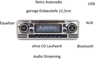 Immagine prodotto di Caliber Retro Autoradio Usb/Sd/Bt 1 Din Rmd120Bt