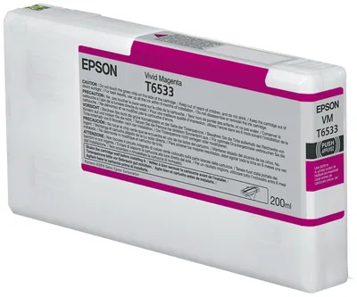 Obrázek produktu pro Epson T6533 Vivid Magenta Ink Cartridge (200ml), Standardní výtěžnost, Purpurová, Inkoust na pigmentové bázi, 200 ml, 1 kusů, Balení po jednom