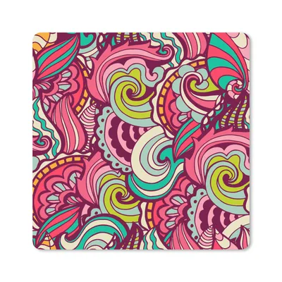Produktbild von MuchoWow® Mauspad Mousepad Blumen - Blätter - Regenbogen - Design 20x20 cm - Mousepads - Maus Mat - Pad - Mausunterlage - Desk Mat - Bureauartikeln
