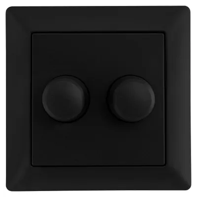 Produktbild von Ledvion Abdeckung Doppeldimmer Schalter schwarz Abdeckrahmen