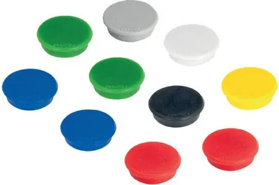 Produktbild von FRANKEN Haftmagnet Haftkraft: 300 g Durchmesser 24 mm weiß 10 Magnete