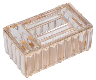 Image de Boîte à mouchoirs plaquée or : finition soignée, style épuré, boîte de rangement polyvalente pour mouchoirs dorée