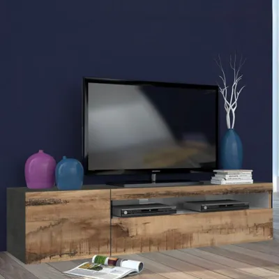 Produktbild von Industrielles TV-Rack 155 cm mit Klapptür und Schublade Daiquiri Pero Ardesia M