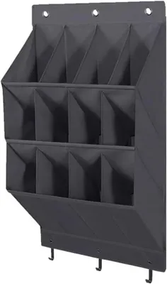 Produktbild von Schuhschrank Hängend - Schuhe Aufbewahrsystem - Mit Haken - Organisator Für An Der Tür - Schuhschrank Oben An Der Tür - Lösung Für Umherliegende Gegenstände - Tür Aufbewahrungsbeutel - Hängendes Aufbewahrsystem - Platzsparend - schwarz