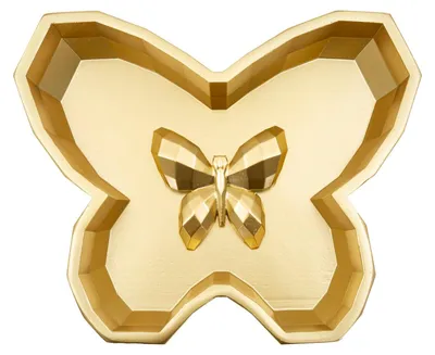 Imagen del producto de Cuenco decorativo "Mariposa", 20 cm, 5x17,5x3 cm, color dorado, poliresina, forma de mariposa