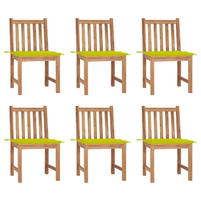 Image de Chaises de jardin lot de 6 avec coussins Bois de teck massif