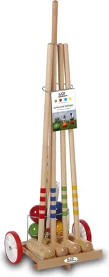 Produktbild von GICO Krocket Set für 4 Spieler Transportwagen ,4x80 cm -3110