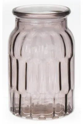Produktbild von Bellatio Design Blumenvase klein - grau - transparentes Glas - 10 x 16 cm - Vase