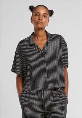 Obrázek produktu pro Dámská košile Urban Classics Ladies Viscose Resort Shirt black/white - M