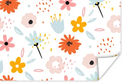 Produktbild von MuchoWow® Poster Blumen - Rosa - Weiß - Sommer 60x40 cm - Schlafzimmerdekoration