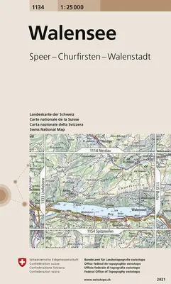 Image de Swisstopo, carte à 1:25 000, lac de Walen