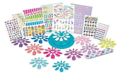 Image de Kit de Nail Art Lexibook Ongles à Presser avec Stickers Cristaux et Bijoux Dès 8 Ans