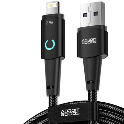 Zdjęcie produktu dla Kabel do ładowarki AdroitGoods iPhone 1 metr odpowiedni dla Apple iPhone - Kabel do szybkiego ładowania 2.4A - Kabel USB Lightning