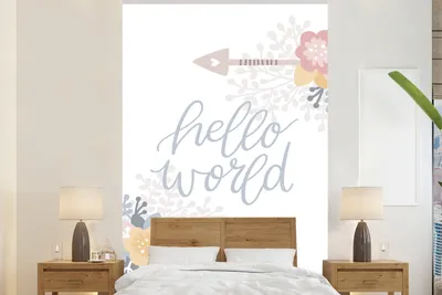 Produktbild von MuchoWow® Fototapete für Wohnzimmer oder Schlafzimmer Wandtapete Vinyl Motivtapete Zitat - Kinder - Jungen - Mädchen - Baby - 225x350 cm - Kindertapete - Schlafzimmer tapete