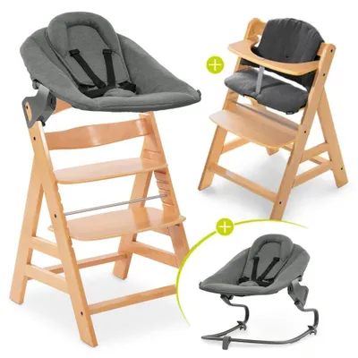 Produktbild von Hauck Alpha Plus Natur 4-tlg. Newborn Set - Hochstuhl