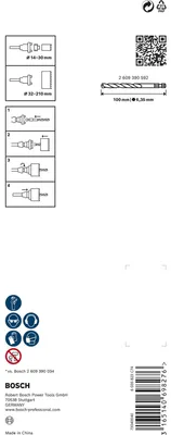 Obrázek produktu pro Bosch 2 609 390 589, Vrtačka, Fréza na otvory, 6,35 mm, 160 mm, Kov, Plast, Dřevo, 4,4 cm