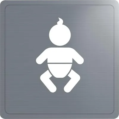 Produktbild von Delabie Wand Symbol Wickelraum Edelstahl 1.4301 sat. (Restpst.)