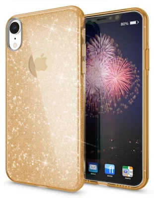Immagine prodotto di Custodia NALIA per iPhone XR, custodia per telefono cellulare glitter ultra sottile in silicone cover posteriore oro