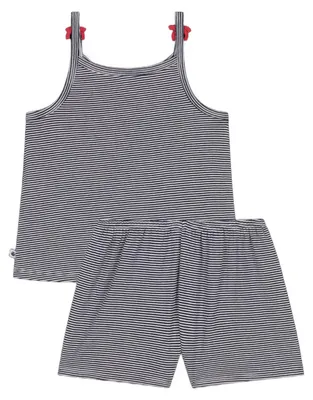 Productafbeelding van Petit Bateau meisjespyjama, model A0cjx, blauw/wit, maat 6 jaar