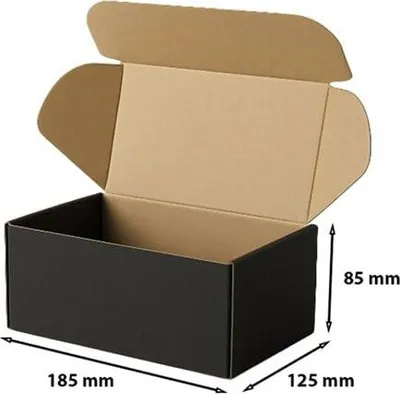 Produktbild von Karton Stanzkarton Karton 185x125x85 (außen) Schwarz