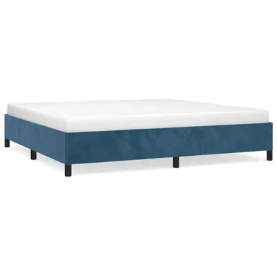 Image de vidaXL Cadre de lit sans matelas bleu foncé 200x200 cm velours