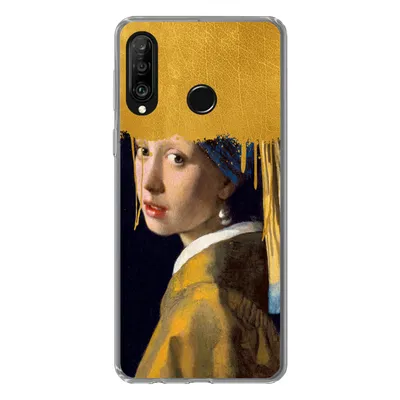 Produktbild von MuchoWow® Handyhülle Schutzhülle Hülle für Huawei P30 Lite Mädchen mit einem Perlenohrring - Gold - Vermeer Silikon Softcase Handy Hülle - Handyhülle
