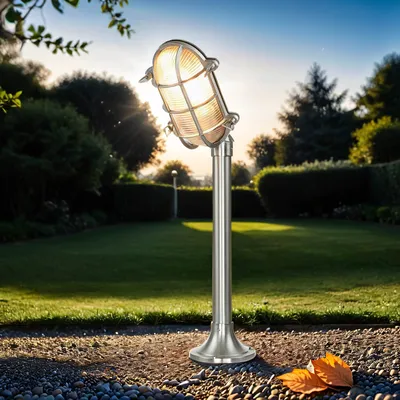 Immagine prodotto di Luce di sentiero in nichel vero ottone IP54 per esterno stile marittimo luce esterna lampada da giardino sentiero terrazza