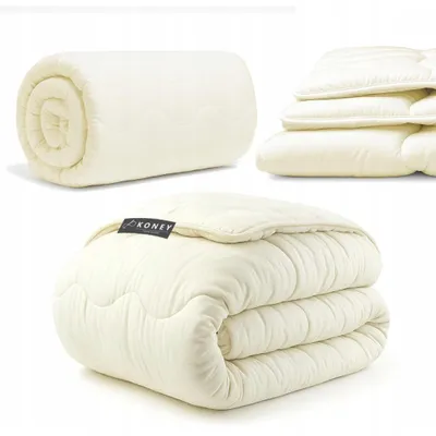 Produktbild von Bettdecke - Winter - 180x200 cm - Warm - Creme - aus Mikrofaster und SCHAFSWOLLE