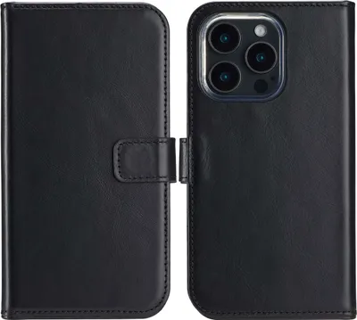 Produktbild von Selencia Echtleder Klapphülle iPhone 16 Pro Max - Schwarz