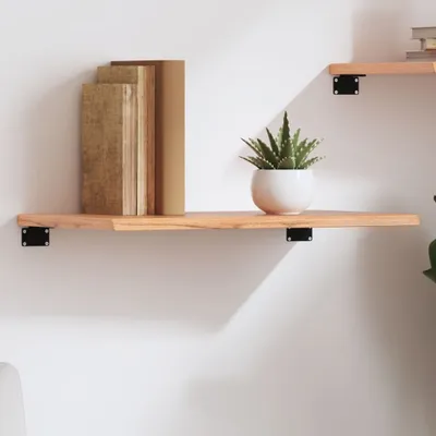 Obrázek produktu pro Maison Exclusive – Nástěnná police, tmavě hnědá, rozměry 60x40x2 cm, masivní dřevo, dub, ošetřená