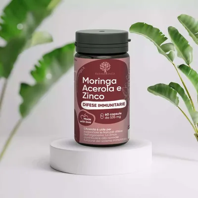 Produktbild von Nahrungsergänzungsmittel für das Immunsystem: Acerola, Zink und Moringa – 1 Flasche