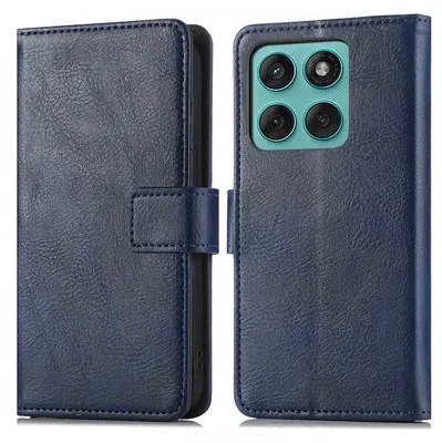 Imagen del producto de Funda Tipo Libro de Lujo para Motorola Edge 60 Fusion - Azul oscuro