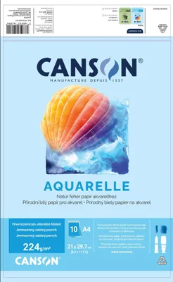 Obrázek produktu pro Canson akvarelový blok CP 224 g/m² 10 listů A4 lepený