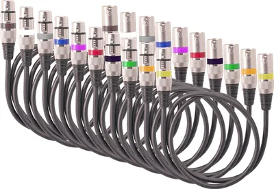 Obrázek produktu pro 10 kusů 1,5 m dlouhého 3-pinového kabelu XLR pro jevištní světla a mikrofony DMX