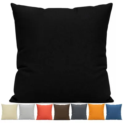 Produktbild von Textom Kissenbezug 40x40 cm 100% Baumwolle Dekokissen Bezug mit Reißverschluss schwarz