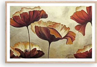 Produktbild von Gerahmtes Poster - Rahmen in heller Eiche - Mohn Blume Wiese - 91,5x61 cm - Wand Bild - Wanddeko - Wandbilder - Kunstposter - Wandposter - Bilderrahmen - Bilder - Kunstdruck - Wandbild P2NAA91x61-3760