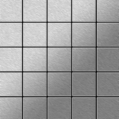 Produktbild von Mosaik Fliese massiv Metall Edelstahl gebürstet grau 1,6mm stark Century-S-S-B