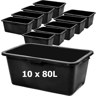 Produktbild von Mortar Box Mörteltrog 10 stck aus Kunstoff 80 L Mörtelwanne 78 cm Mortar Tray Mörtelkasten zum Anmischen von Mörtel