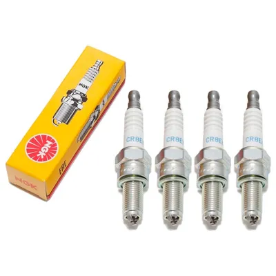 Produktbild von Zündkerzen Set NGK 4x CR8EKB Zündkerze entstört, 19,0mm Langgewinde Ø 10,0mm Hex 16,0mm, 2-Massen-Elektrode Elektrodenabstand 0,75mm, Wärmewert 8, feste SAE-Anschlussmutter, 4374