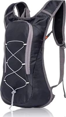 Produktbild von Fahrradrucksack 8L, Wasserdichter Sportrucksack mit Wasserblasenanschluss, Atmungsaktiver Laufrucksack für Radfahren, Laufen, Wandern, Camping, Schwarz, 43x28x8 cm