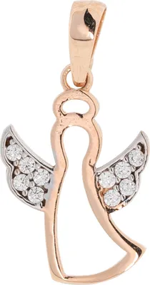 Produktbild von Golders Anhänger Engel aus 585 Rotgold mit Zirkonia, Kettenanhänger für Damen