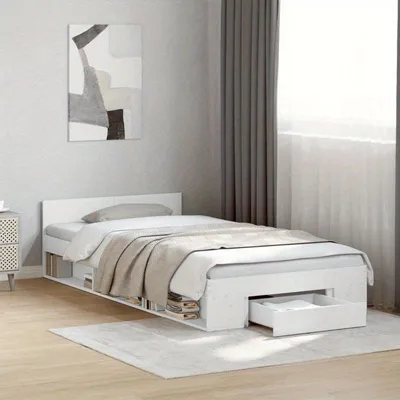 Produktbild von Bettgestell für ein Doppelbett mit praktischer Aufbewahrungsbox, 100x200 cm, aus Holz