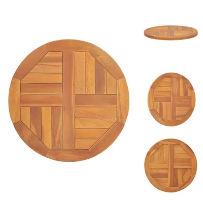 Immagine prodotto di vidaXL Piano da tavolo in legno massiccio teak rotondo 2,5 cm 50 cm - Piani da tavolo