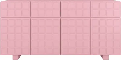 Produktbild von CUBO LONG Kommode 3D mit dekorierter Front / 4 Schubladen / 4 Türen / 169 cm / Rosa
