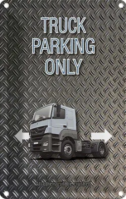 Produktbild von vianmo Blechschild 30x20 cm Parken Truck parking only Parkplatzschild