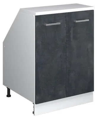 Produktbild von Dachschrägenschrank Vicco Rion Schwarz Beton 60 x 81.6 cm mit 2 Türen, Schrankkorpus 60 cm Tiefe, Model 60467