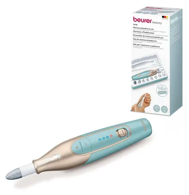 Produktbild von Beurer MP 84 Maniküre-/Pediküreset, elektrische Nagelfeile mit Akku, 10 Aufsätze, LED-Licht, inkl, Aufbewahrungsetui, bis zu 4400 U/min, Nagelset