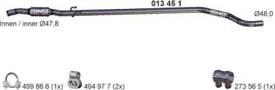 Produktbild von ERNST Abgasrohr Auspuffrohr für OPEL Corsa D Schrägheck (S07) Vorne 013451