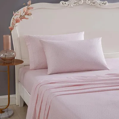 Productafbeelding van Johnson Home | Percale Collectie | Lakenset - 100% Katoen, Lichtgewicht & Ademend, Crisp & Cool, King, Diamond Lace